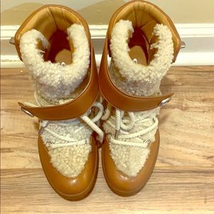 Coach- cognac sterling lace up boot sz8 *NEW*